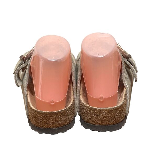 Birkenstock Arizona Sandals Women’s Size 6 Taupe Suede Slides Reg Width (HF15) - Picture 4 of 7